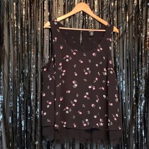 Torrid Black Floral Tank